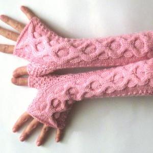 Knit Fingerless Mittens Cable Fingerless Gloves..