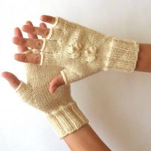 Knit Fingerless Mittens Half Cut Fingerless Gloves..