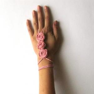 Pdf Pattern - Rose Flower Cuffs Crochet Hand..
