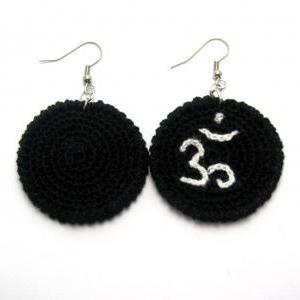 Pdf Pattern - Om Crochet Earrings Pattern Fabric..