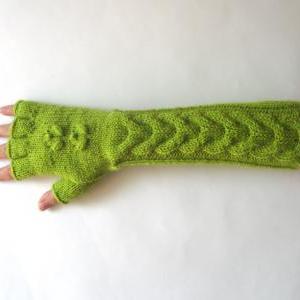 Knit Mittens Pattern Cable Fingerless Gloves..
