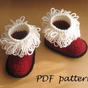 Pdf Crochet Pattern - Santa's Booties..