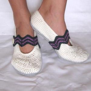Pdf Crochet Pattern - Chevron Slippers - P0039