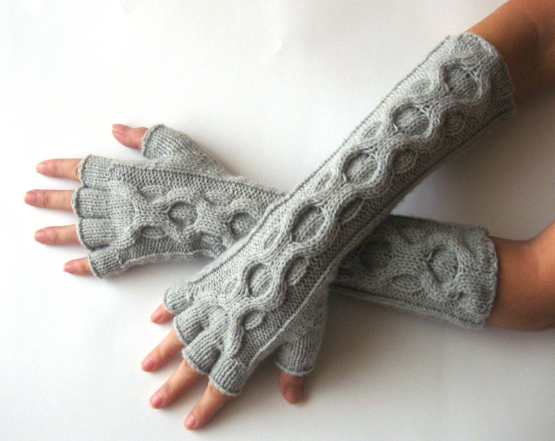 Knit Gloves Pattern Inverted Cable Fingerless Gloves Half Fingers Mittens Pattern Arm Warmers Hand Warmers P0026 Pdf Knit Pattern