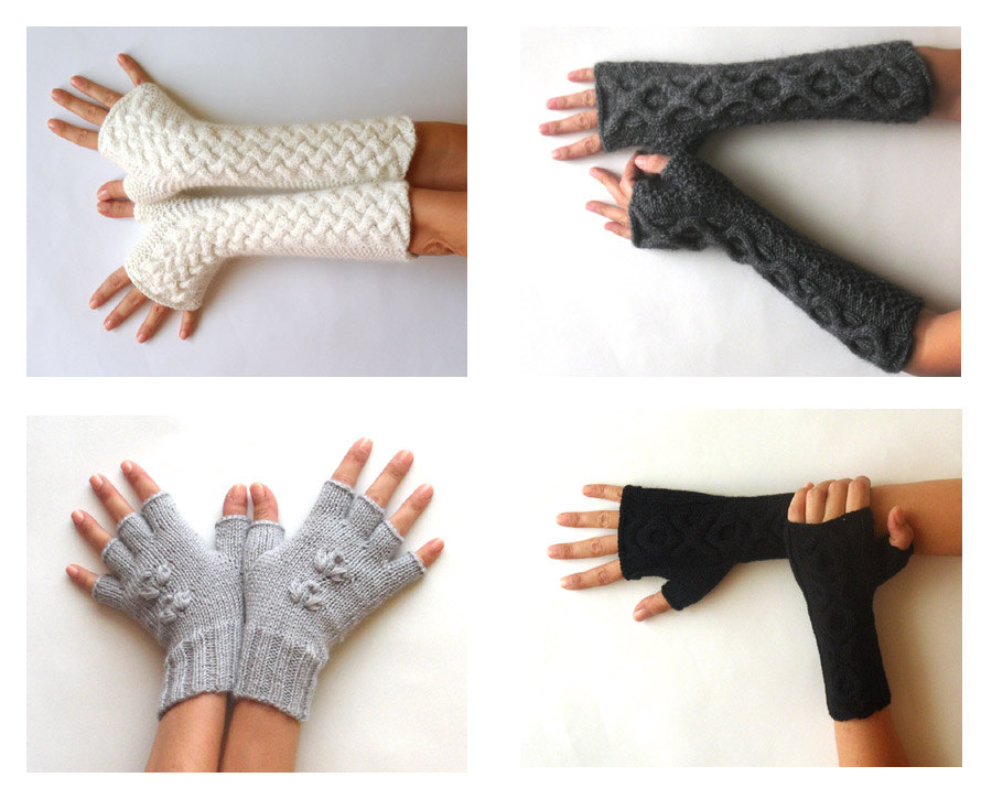 Knit Fingerless Gloves Patterns Cable Mittens Knit Pattern Combo 2 Patterns In 1 Hand Warmers Arm Warmers Patterns