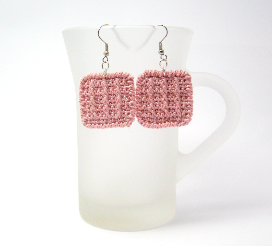Pdf Pattern - Crochet Square Earrings Geometric Earrings Tutorial Crochet Earrings Pattern Fabric Jewelry - P0020