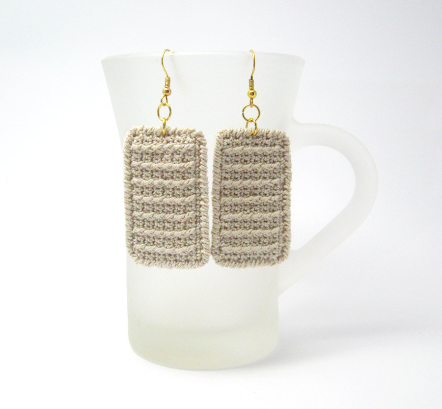 Pdf Pattern - Rectangle Earrings Crochet Fabric Pattern Crochet Earrings Jewelry Crochet Tutorial - P0019