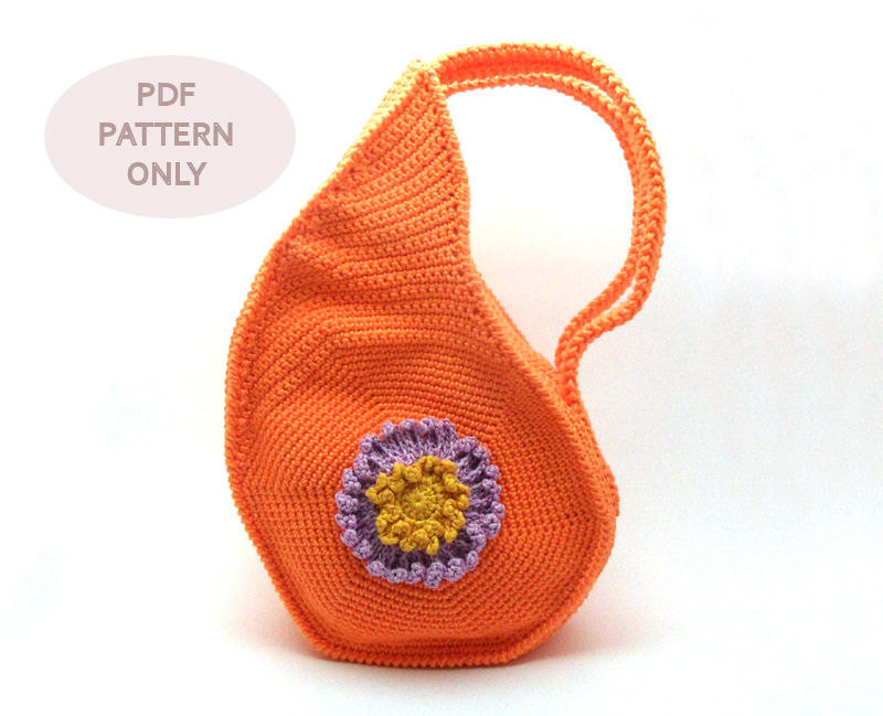 Pdf Pattern Teardrop Shape Crochet Bag Pattern Unique Purse